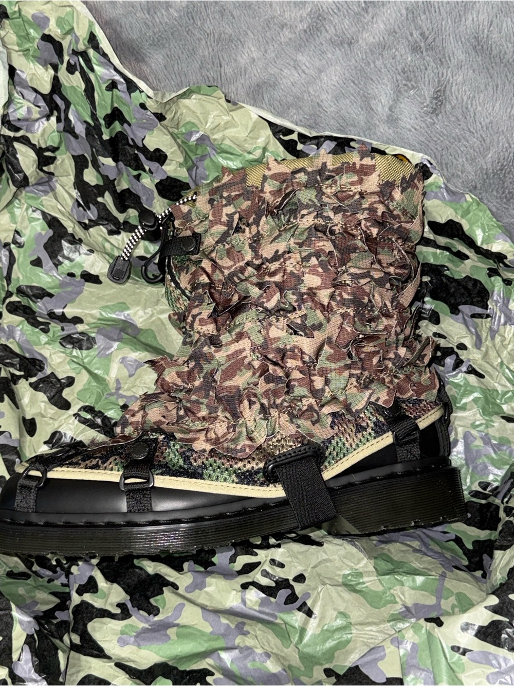 Dr. Martens Black and Green Camo 1460 Babylon
